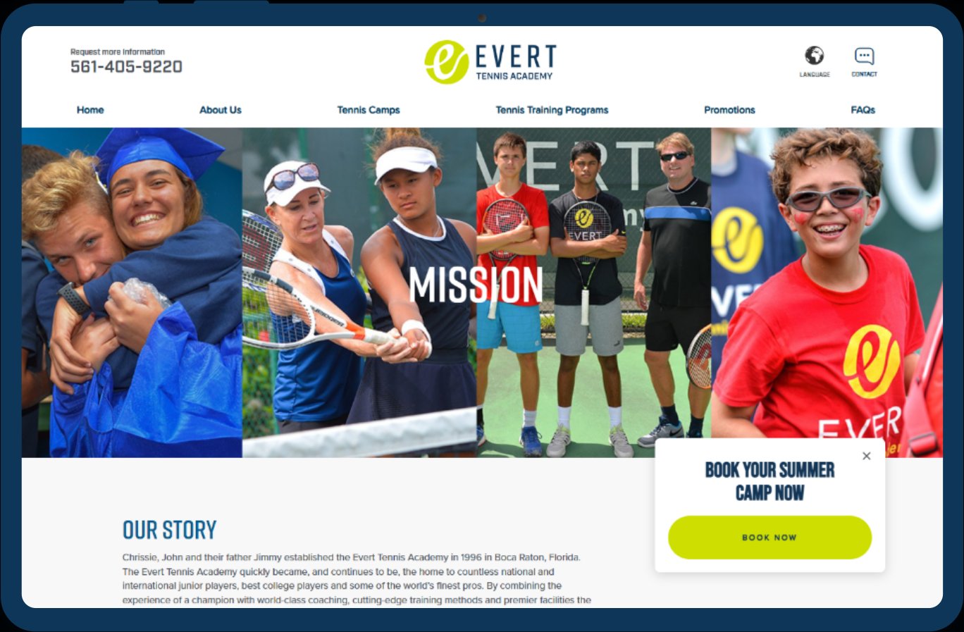 Evert Tennis Hero Image