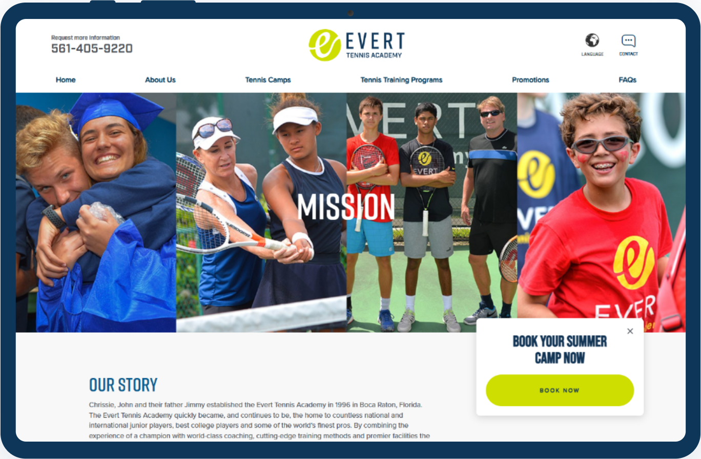 Evert Tennis Hero Image