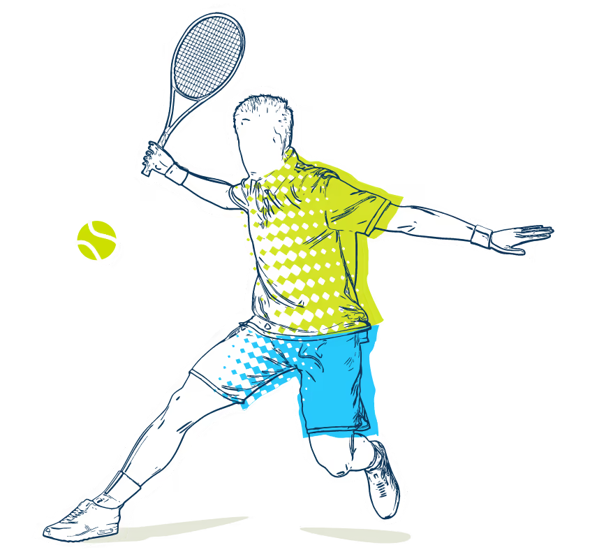 A guy playing tennis